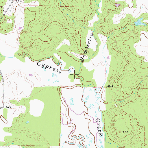 Topographic Map of Hamberlin Branch, TX