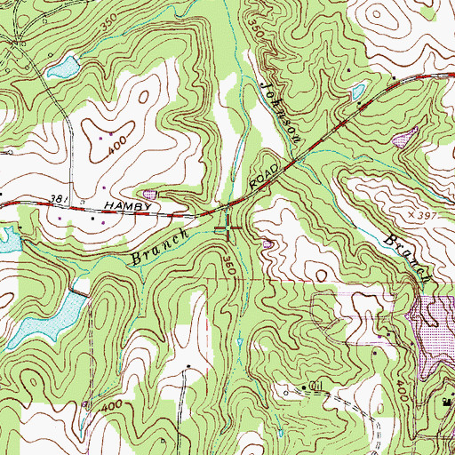 Topographic Map of Hamby Branch, TX