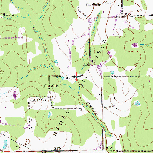 Topographic Map of Hamel Oil Field, TX