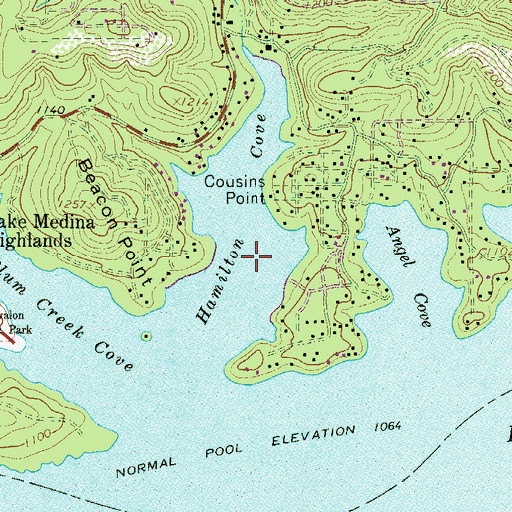 Topographic Map of Hamilton, TX