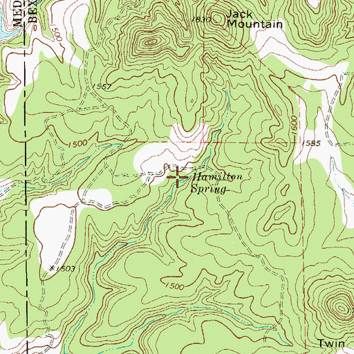 Topographic Map of Hamilton Spring, TX