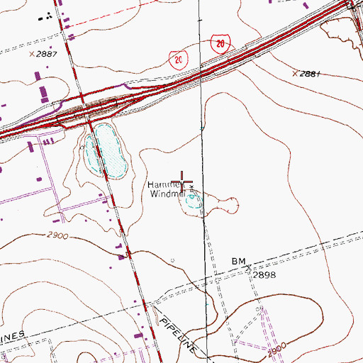 Topographic Map of Hammett Windmill, TX