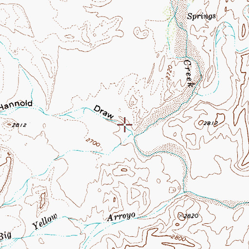 Topographic Map of Hannold Draw, TX