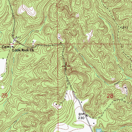 Topographic Map of Williamsons Store (historical), AL
