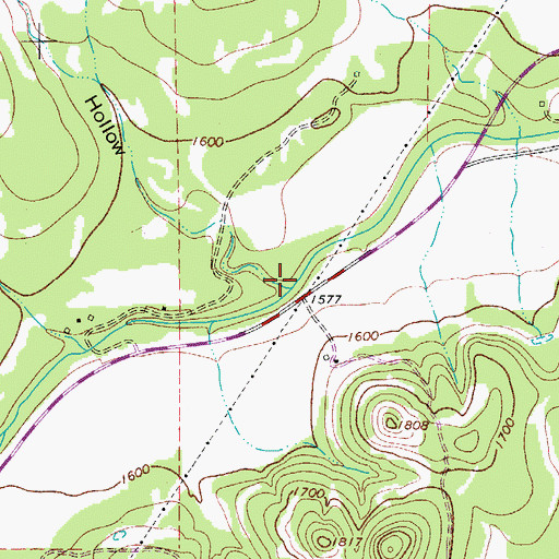 Topographic Map of Happy Hollow, TX