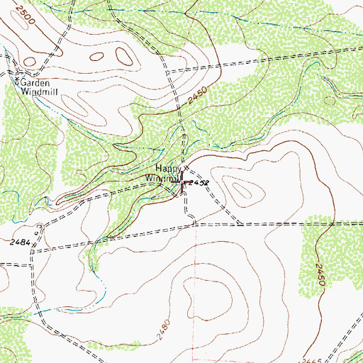 Topographic Map of Happy Windmill, TX