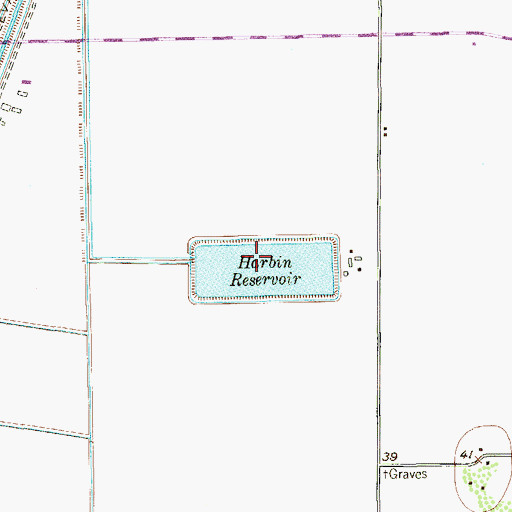 Topographic Map of Harbin Reservoir, TX