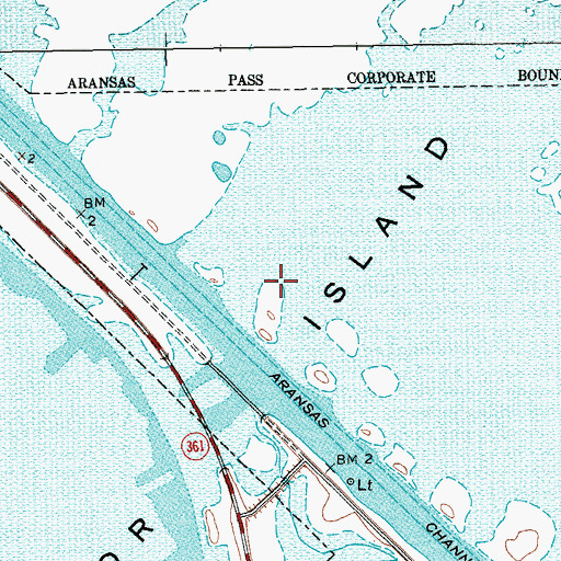 Topographic Map of Harbor Island, TX
