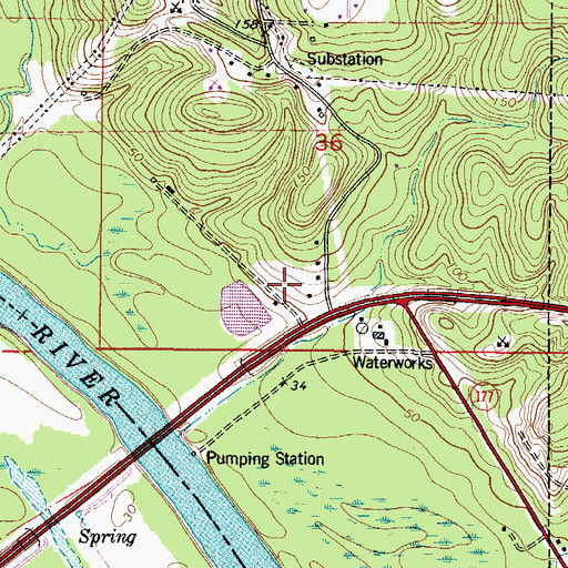 Topographic Map of Wilsons Mill (historical), AL