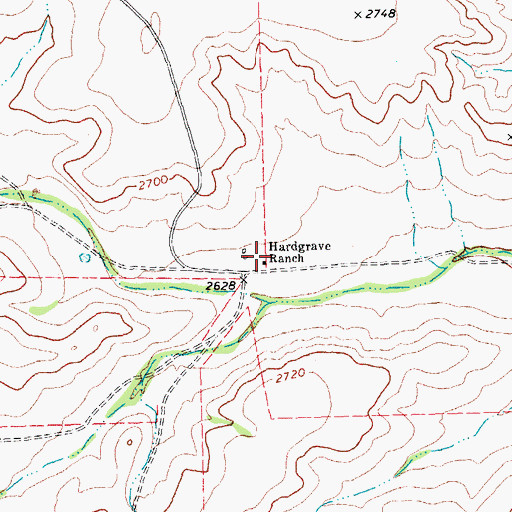 Topographic Map of Hardgrave Ranch, TX