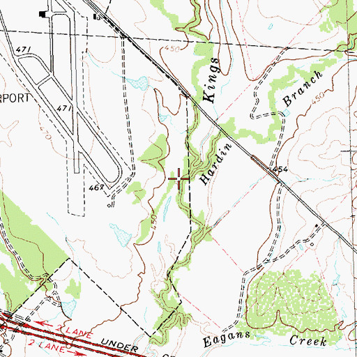 Topographic Map of Hardin Branch, TX