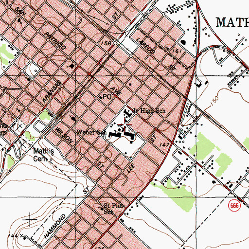 Topographic Map of Hardin School, TX