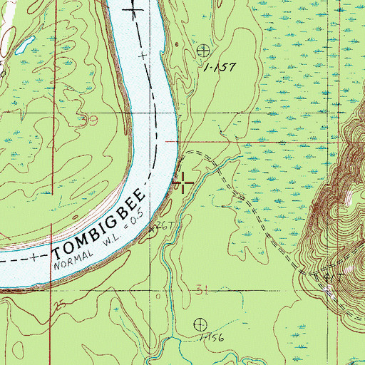 Topographic Map of Wings Lower Landing (historical), AL