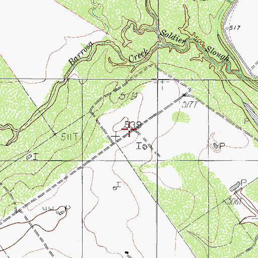 Topographic Map of Hardly Corp, TX