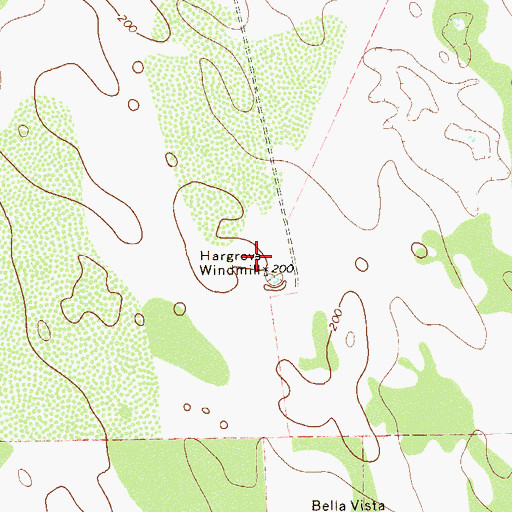 Topographic Map of Hargrove Windmill, TX