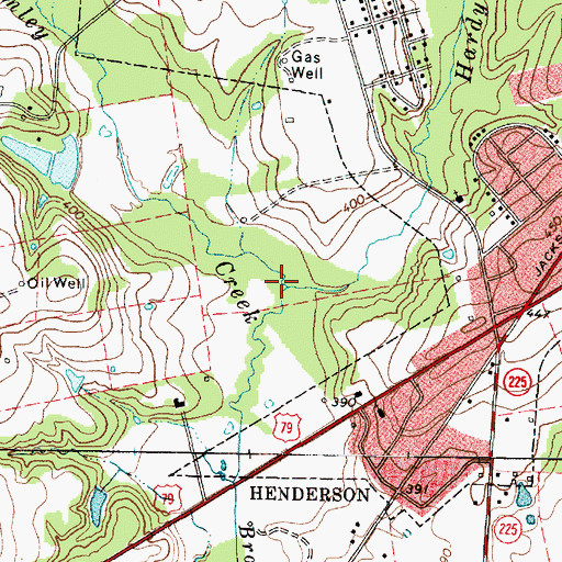 Topographic Map of Hardy Creek, TX