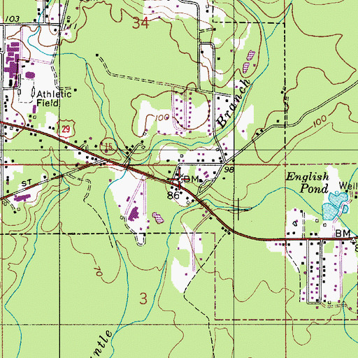 Topographic Map of Ader Hill Church, AL