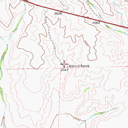 Topographic Map of Harrell Ranch, TX