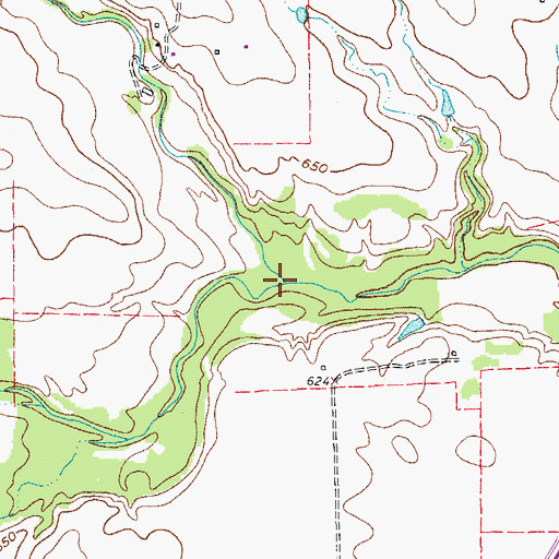 Topographic Map of Harriet Creek, TX