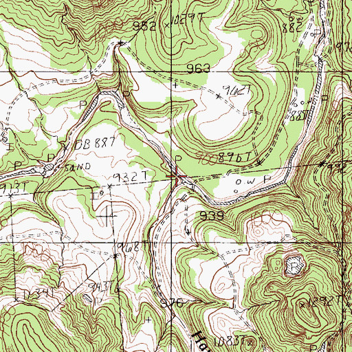 Topographic Map of Harris Branch, TX