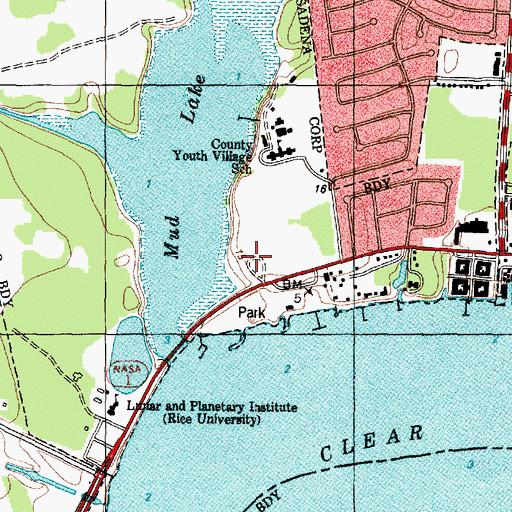 Topographic Map of Harris County Boys School, TX
