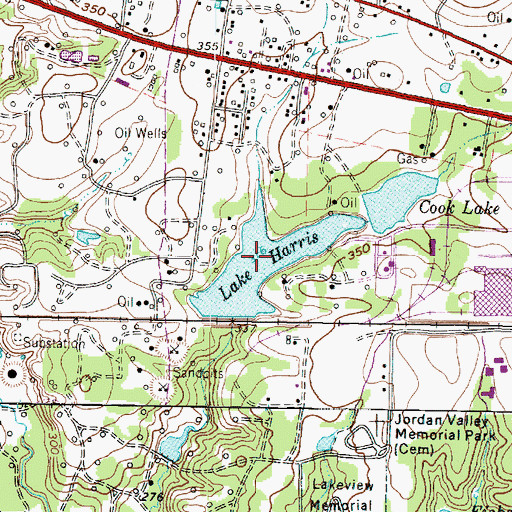 Topographic Map of Lake Harris, TX