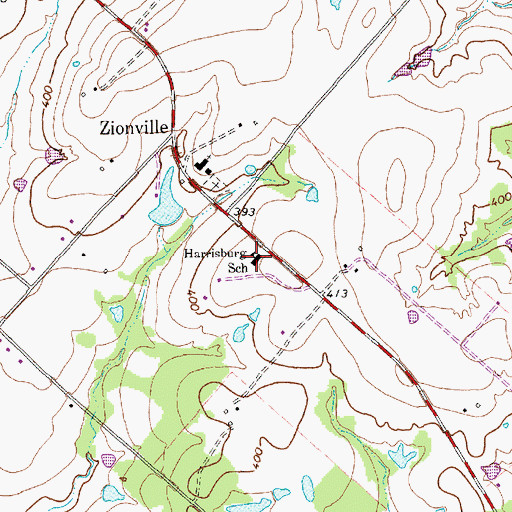 Topographic Map of Harrisburg School, TX