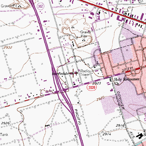 Topographic Map of Harrisdale Church, TX
