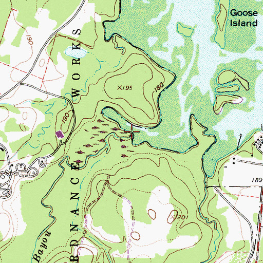 Topographic Map of Harrison Bayou, TX