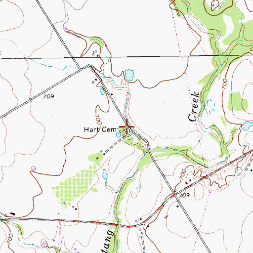 Topographic Map of Hart Cemetery, TX