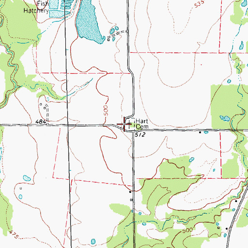 Topographic Map of Hart Cemetery, TX