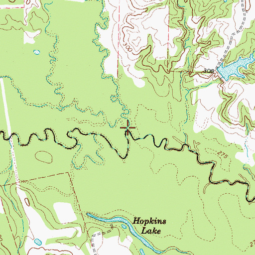 Topographic Map of Hart Creek, TX