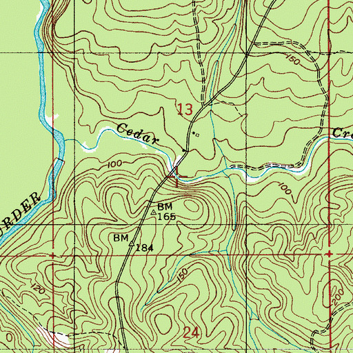 Topographic Map of Ashley and Jays Watermill (historical), AL