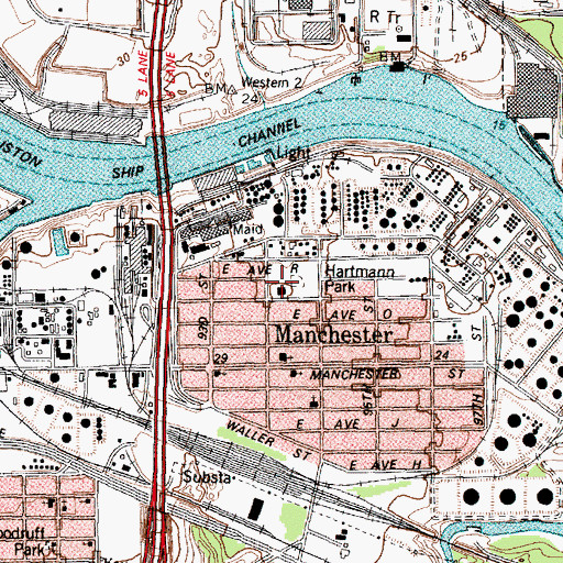 Topographic Map of Hartman Park, TX