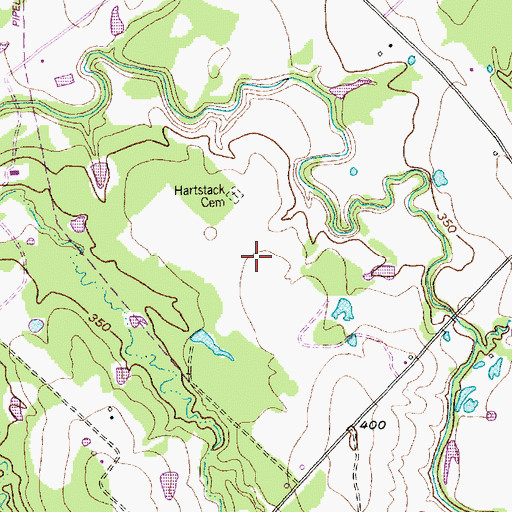 Topographic Map of Hartstack Cemetery, TX