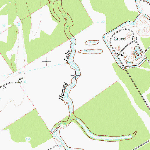 Topographic Map of Harvey Lake, TX
