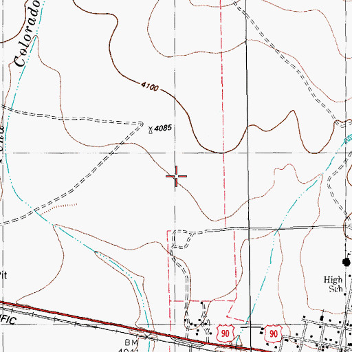 Topographic Map of Hatch Ranch, TX