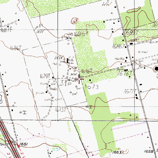 Topographic Map of Hatchett Oil Field, TX