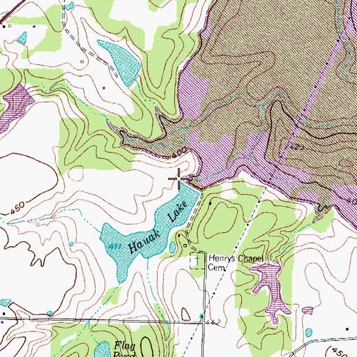Topographic Map of Hauak Lake, TX
