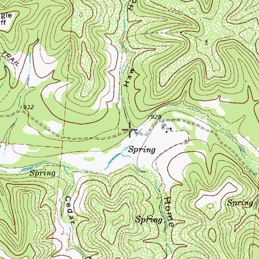 Topographic Map of Haw Hollow, TX