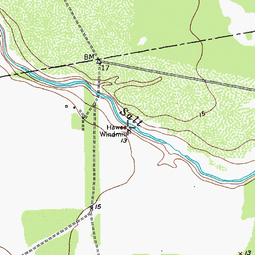 Topographic Map of Hawes Windmill, TX