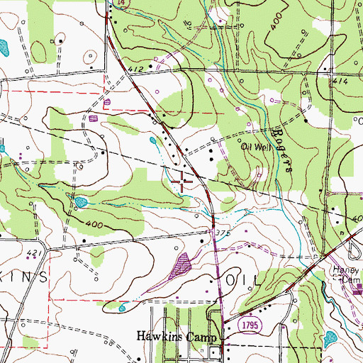 Topographic Map of Hawkins Oil Field, TX