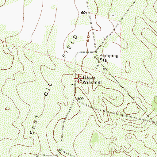 Topographic Map of Hayes Windmill, TX