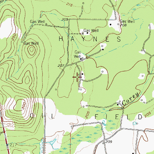 Topographic Map of Haynes Oil Field, TX