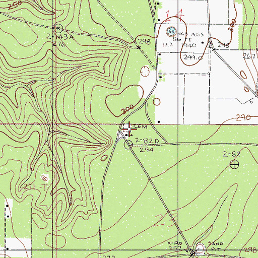 Topographic Map of Bethel Cemetery, AL
