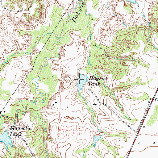 Topographic Map of Hayrick Tank, TX
