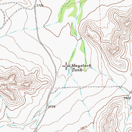 Topographic Map of Haystack Tank, TX