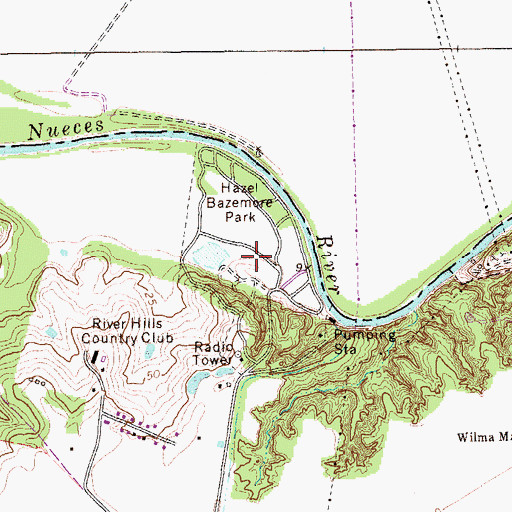 Topographic Map of Hazel Bazemore Park, TX