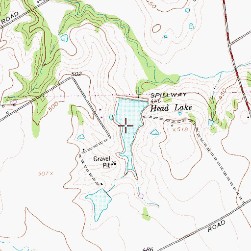 Topographic Map of Head Lake, TX