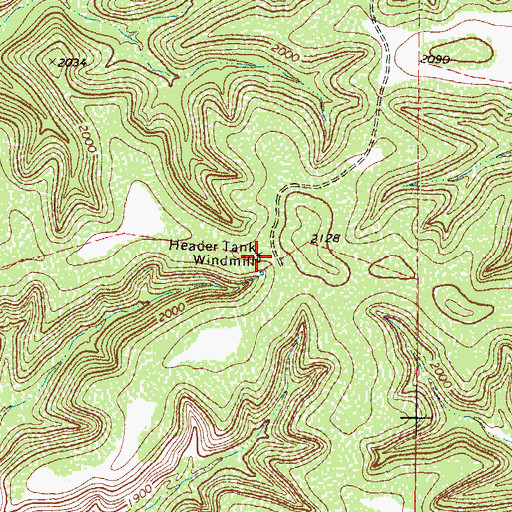 Topographic Map of Header Tank Windmill, TX
